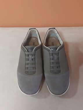 Geox Men’s Grey Slip-On Elastic Lace Sneakers